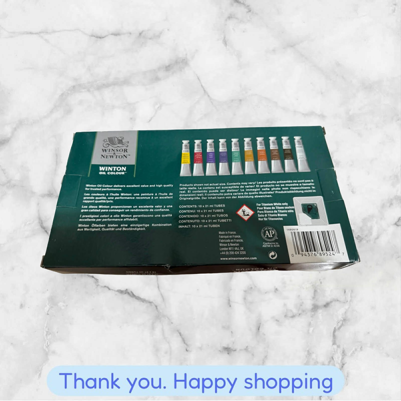 Winsor & Newton Winton Oil Color Set 0.7 Ounce Tubes Assorted Colors 10 x 21 ml