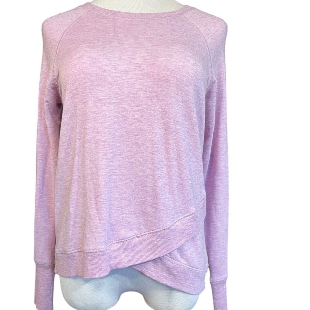 Active Life Budding Lilac Heather Crossover Tulip Hem Sweatshirt Small SM