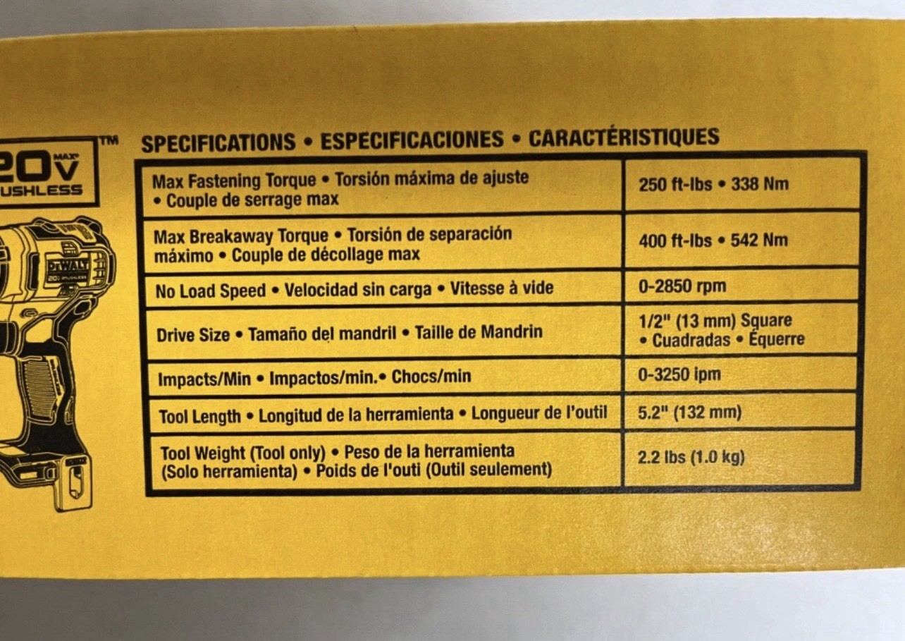 Dewalt DCF911B 20V Max 1/2 in. Cordless Impact Wrench with Hog Ring Anvil - Tool