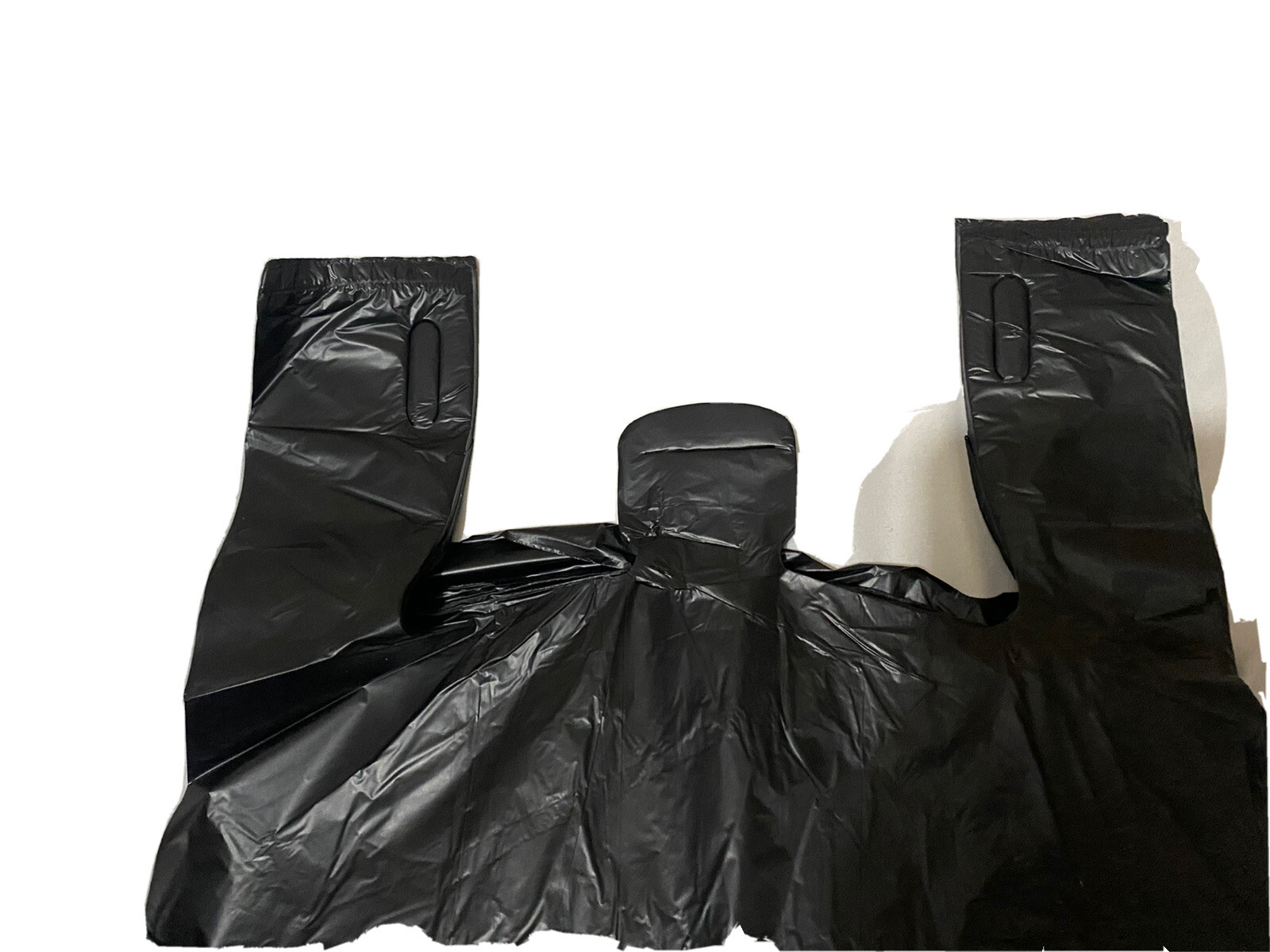 Bags 1/6 Black 21 x 6.5 x 11.5 "Thank You" T-Shirt Plastic Grocery Shopping Bags