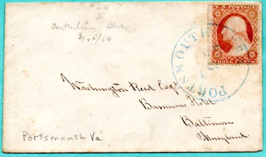 U.S. Scott : 26 with circle cancel : Portsmouth, Va.          /     MB- 668