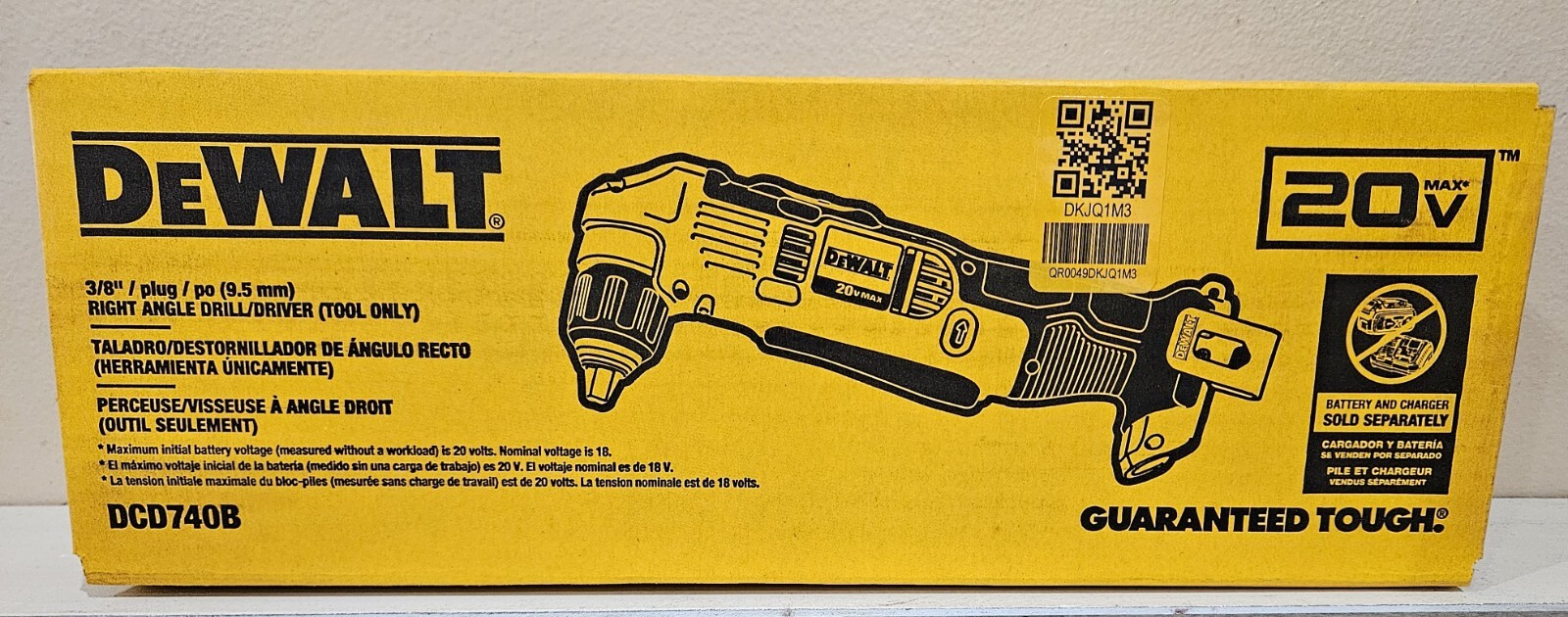 New DeWalt 20v Max Cordless 3/8" Right Angle Drill/Driver DCD740B 90 Degree 2025