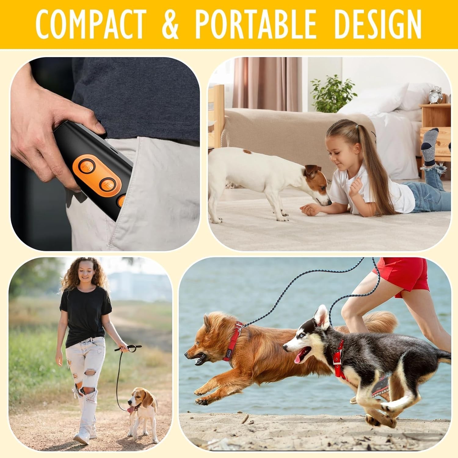 2026 Portable Ultrasonic Dog Repeller Stop Barking Anti Bark Device Rechargeable