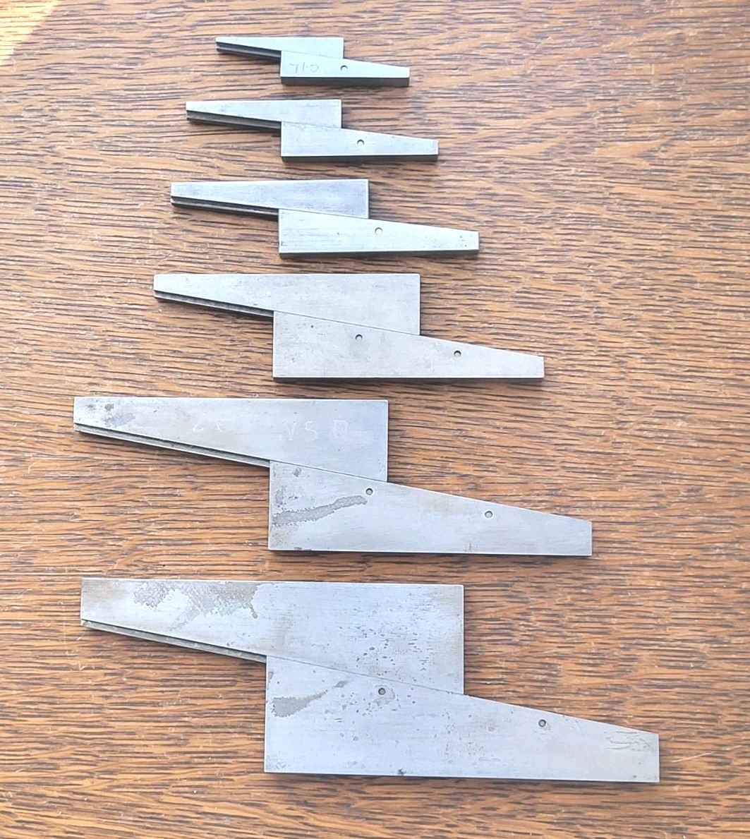 (6) Vintage L. S. Starrett No. 154 Parallels (A-F) Machinist Tools USA