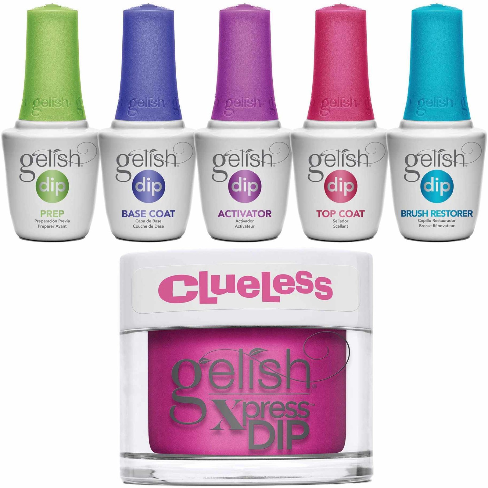 Gelish Dip Bundle, Includes Basix Kit and Hot Pink Creme Dip Powder