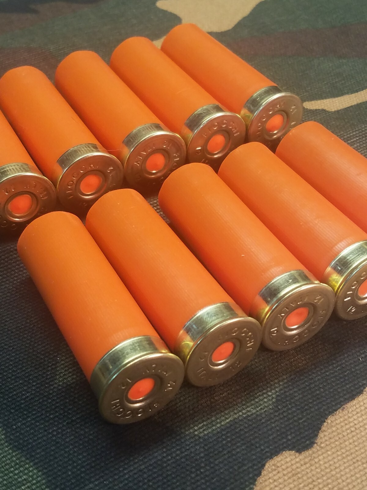 12 GAUGE 2 3/4" SNAP CAPS DUMMY TRAINING ROUNDS SET OF 10 "SAFETY ORANGE" 1oz