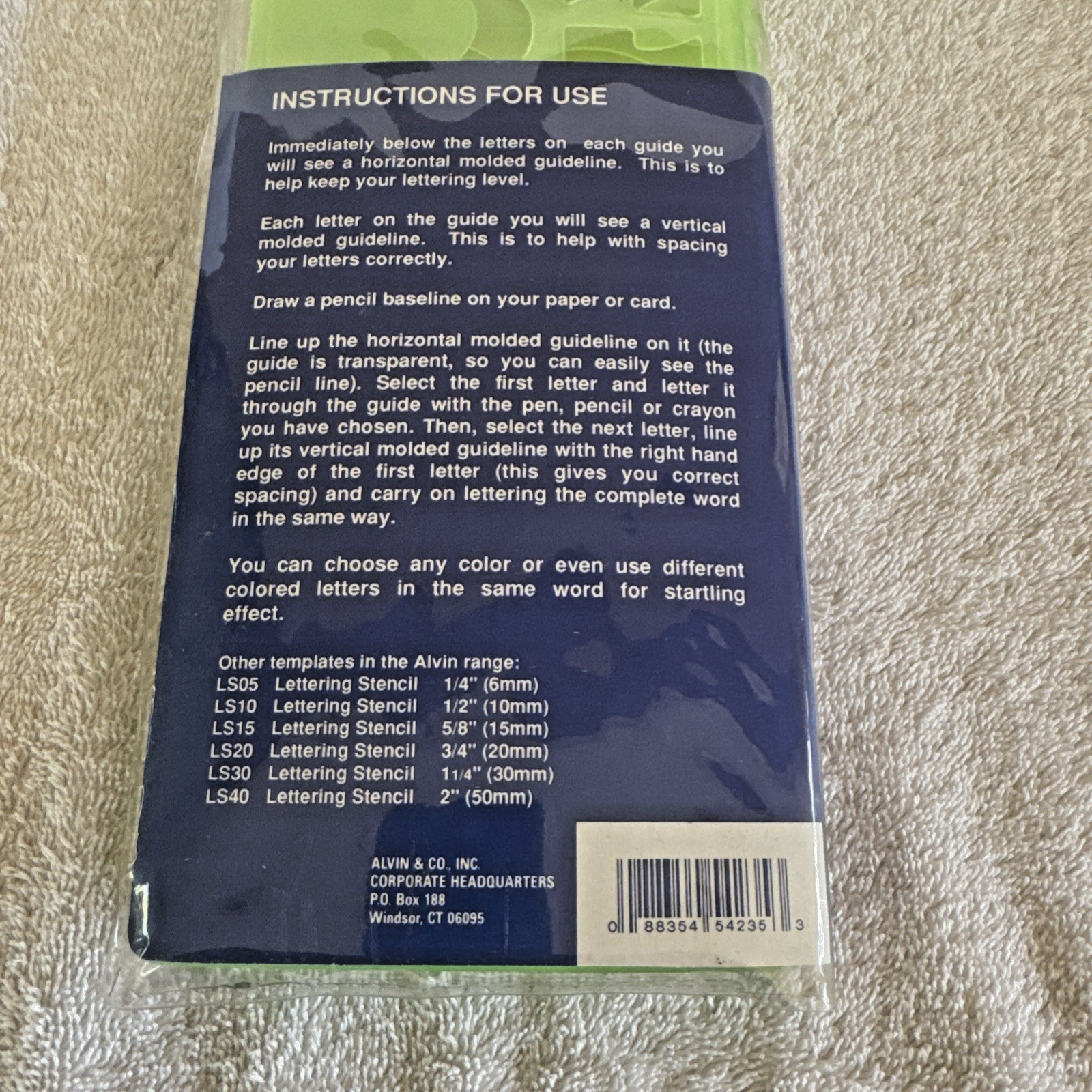 Vintage Alvin Signwriting Kit 4'' Capital Letters, Numbers & Symbols 8 Pieces