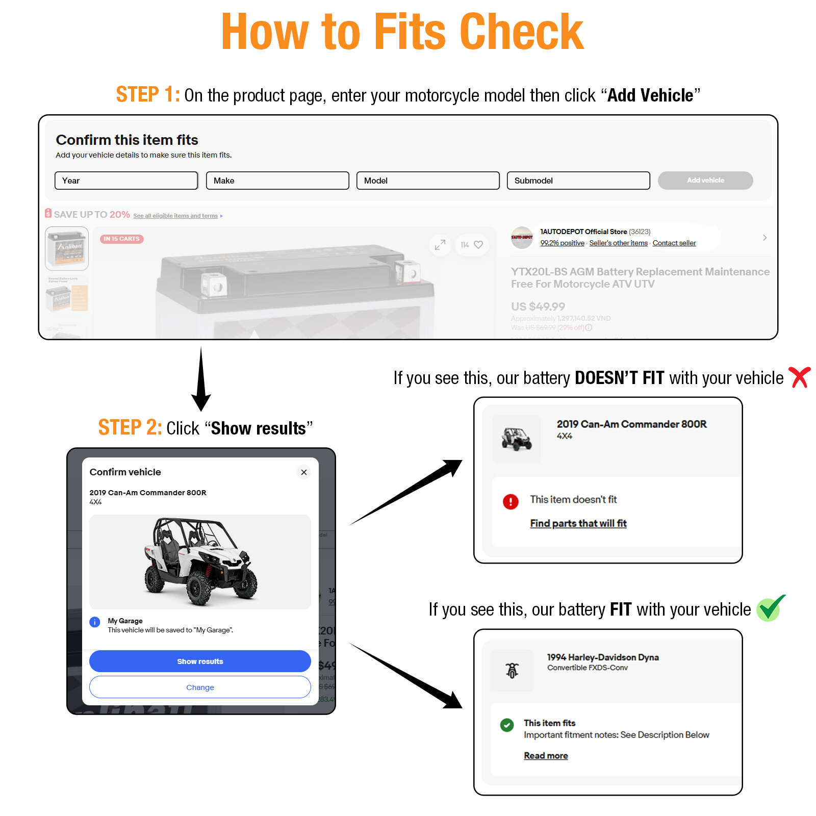 YTX12-BS AGM Motorcycle Battery 12V 10Ah 180CCA Maintenance Free for ATV Scooter