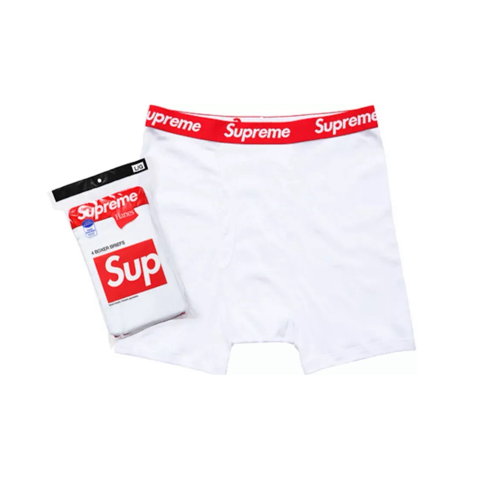 Supreme x Hanes Boxer Briefs (4 pack) - White - S, M, L, XL