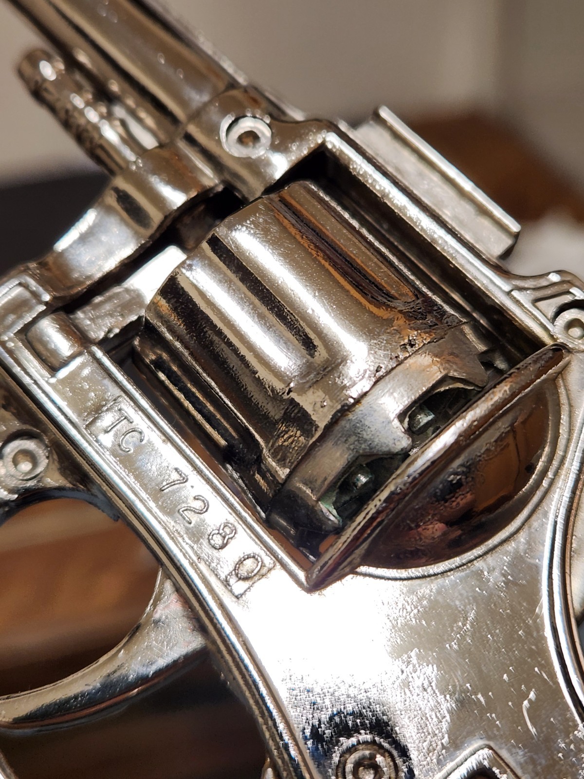 Vintage Schylling Diecast Toy Cap Gun With Holster and Eagle Grips