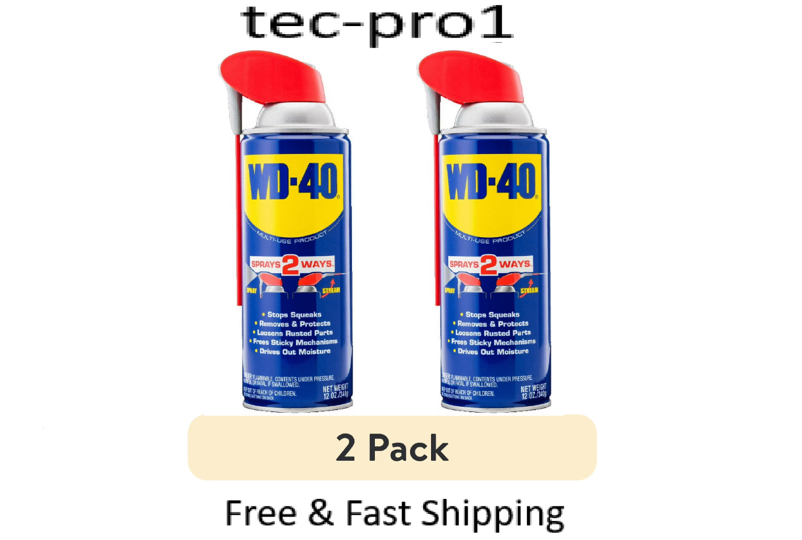 Classic WD-40 Formula, Multi-Use Product with Smart Straw Sprays 2 Ways- 2 Pack