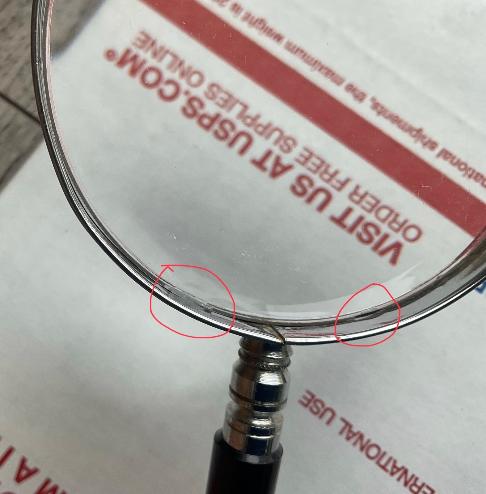 Vintage Magnifying Glass - Glass Lens Metal Frame - Made in Japan