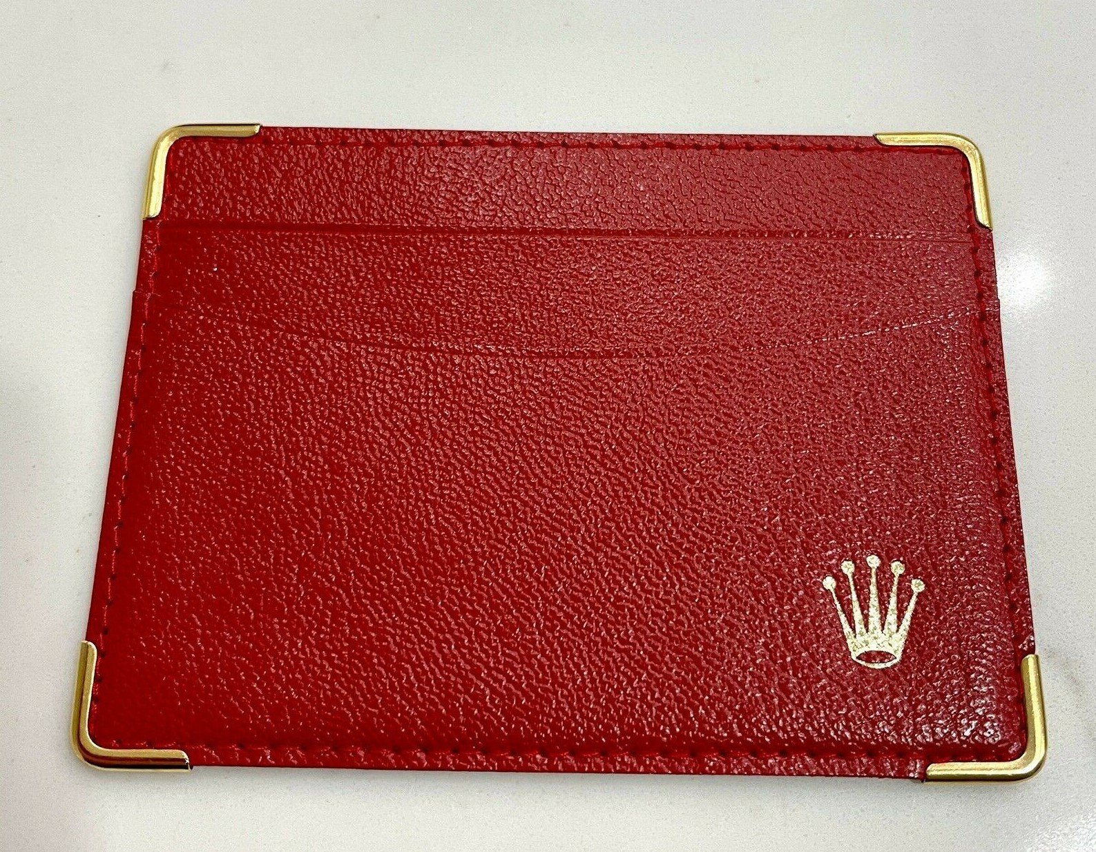 Original Vintage Rolex Red Leather Wallet 80-90s Booklet Manual / Papers Holder