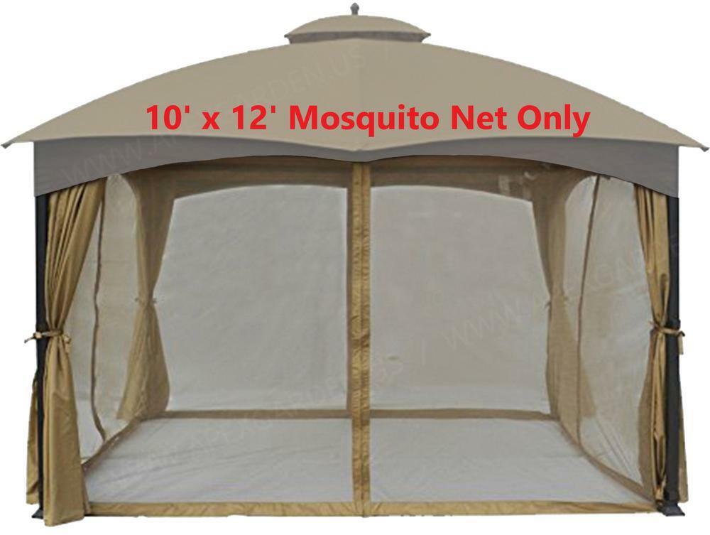 Universal Gazebo Replacement Mosquito Netting Weather-Resistant 10 ft. x 12 ft.