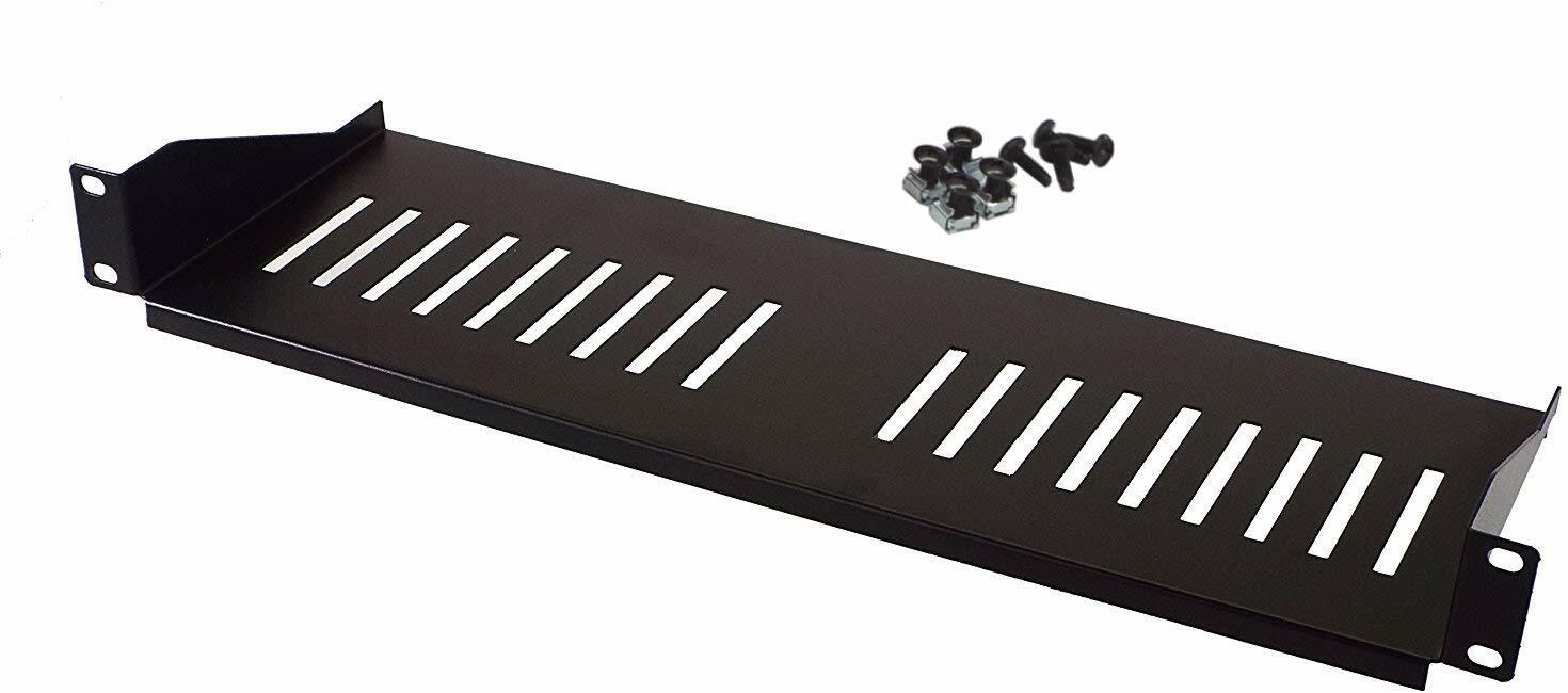 CNAweb 1U 19-Inch Vented Rackmount Shelf for Network Cabinet Rack 6" Deep
