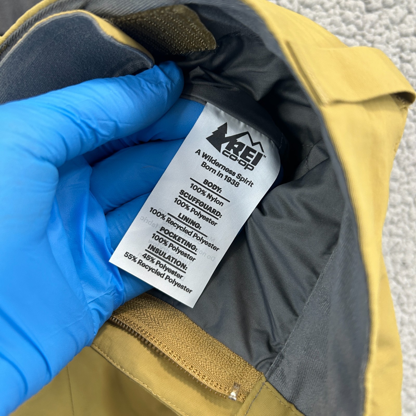 REI CO-OP Powderbound Mens Large Beige Tan Insulated Ski Snowboard Snow Pants