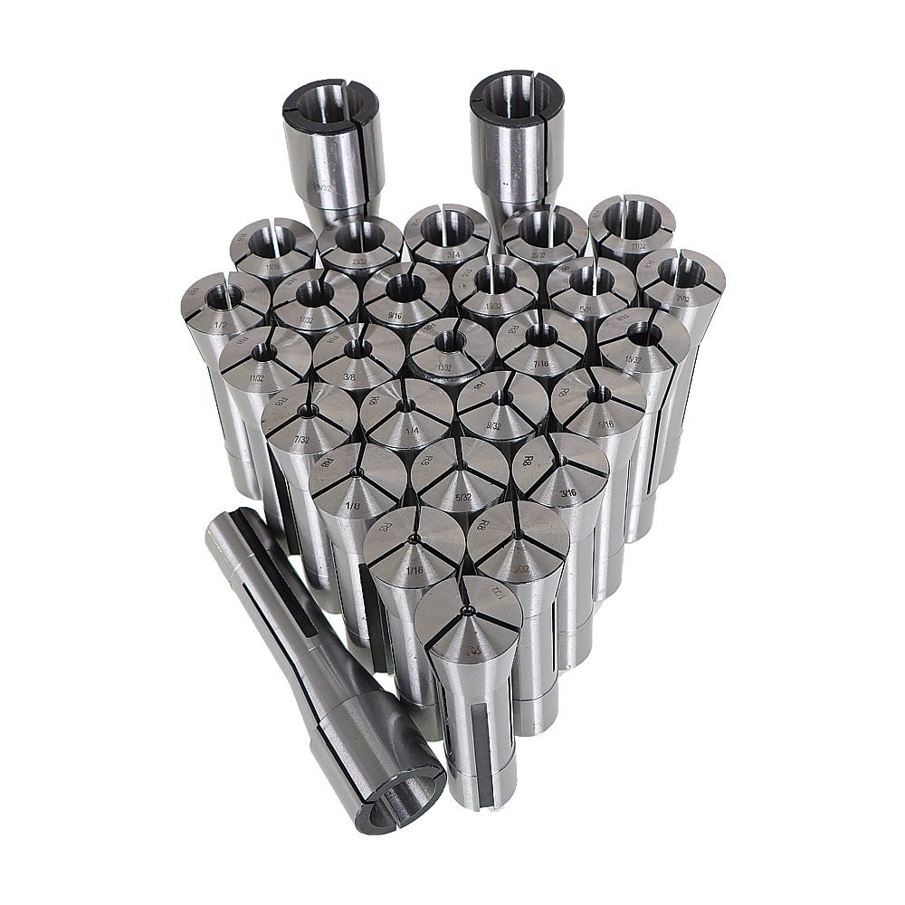 29Pcs R8 Spring Collet Set Fractional 1/32"-1" High Precision