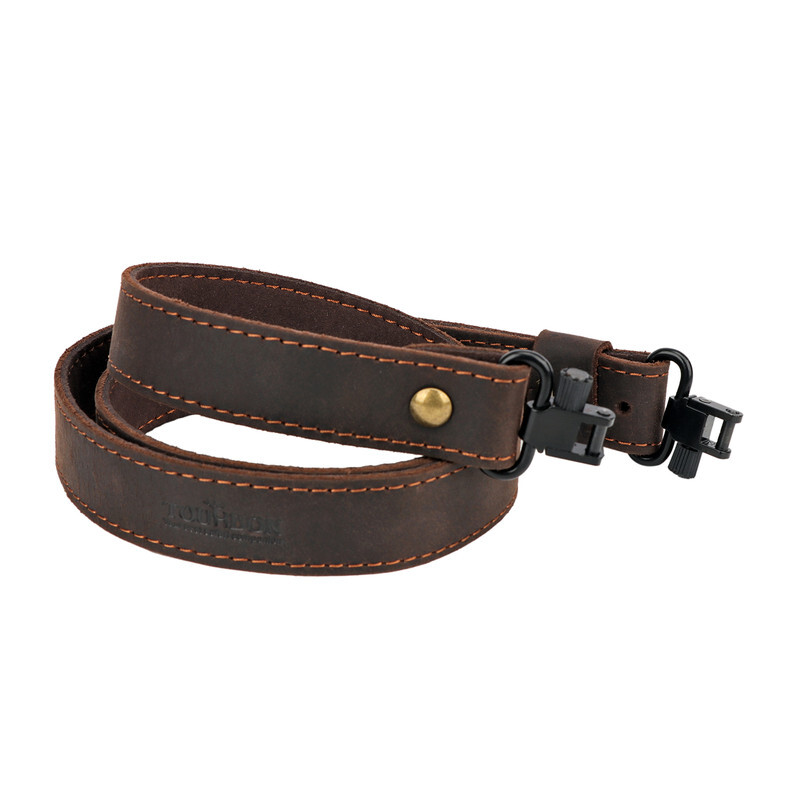 Tourbon Buffalo Leather Rifle Sling Shotgun Strap+Metal Swivels Set Shooting USA