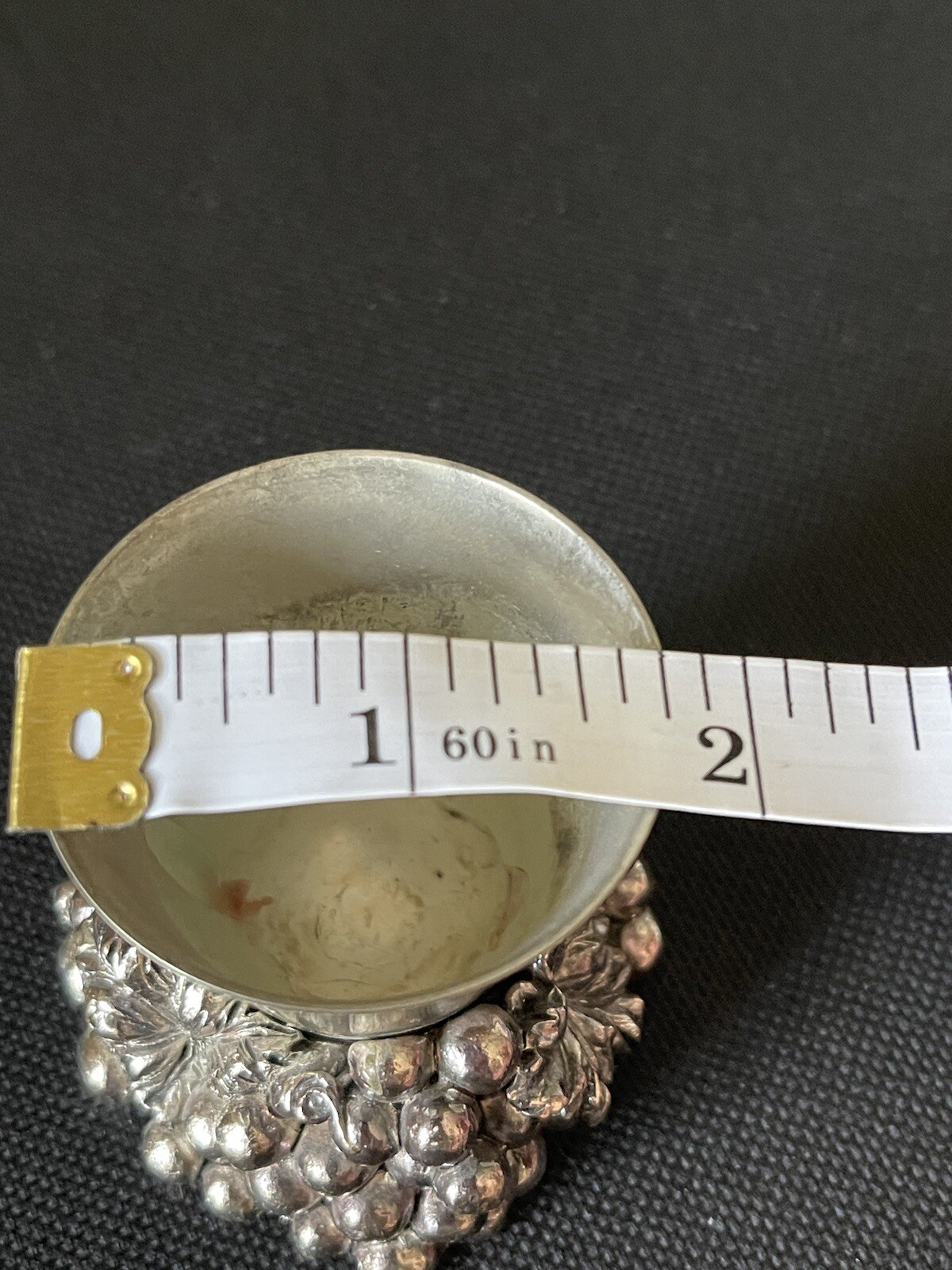 Godinger Silver Plated Cup Heavy Base Grape Design 2 Inches Tall