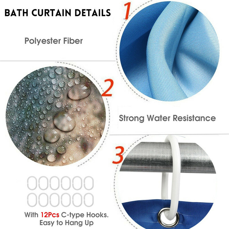 Coast Shower Curtain Bathroom Rug Set Thick Bath Mat Non-Slip Toilet Lid*