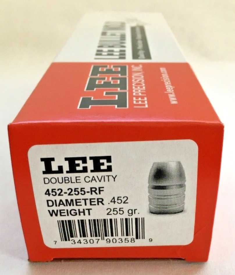 LEE 90358 45ACP .452 DIAMETER 255 GRAIN 2-CAVITY BULLET MOLD 452-255-RF