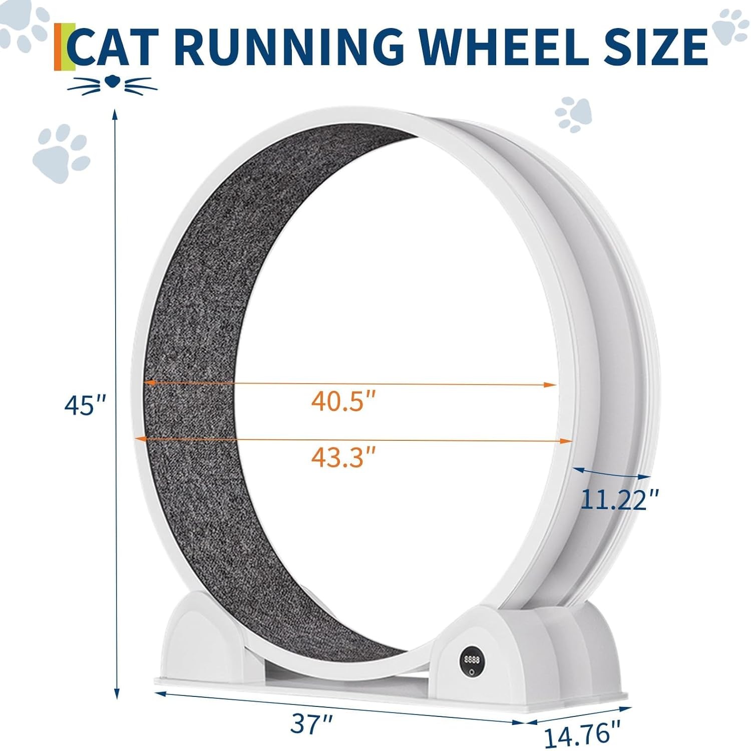 45" Large Cat Exercise Wheel with Pedometer - Indoor Fitness for Weight Loss
