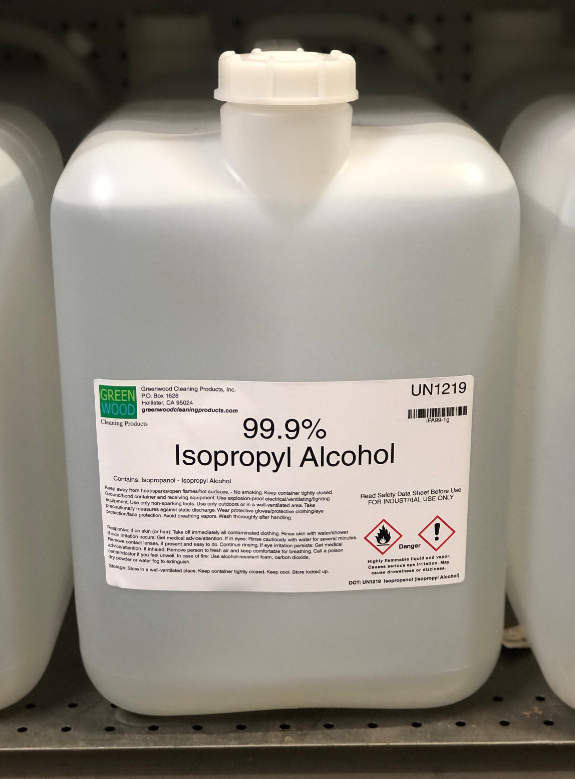ISOPROPYL ALCOHOL 99.9% High Purity - 5 Gallon