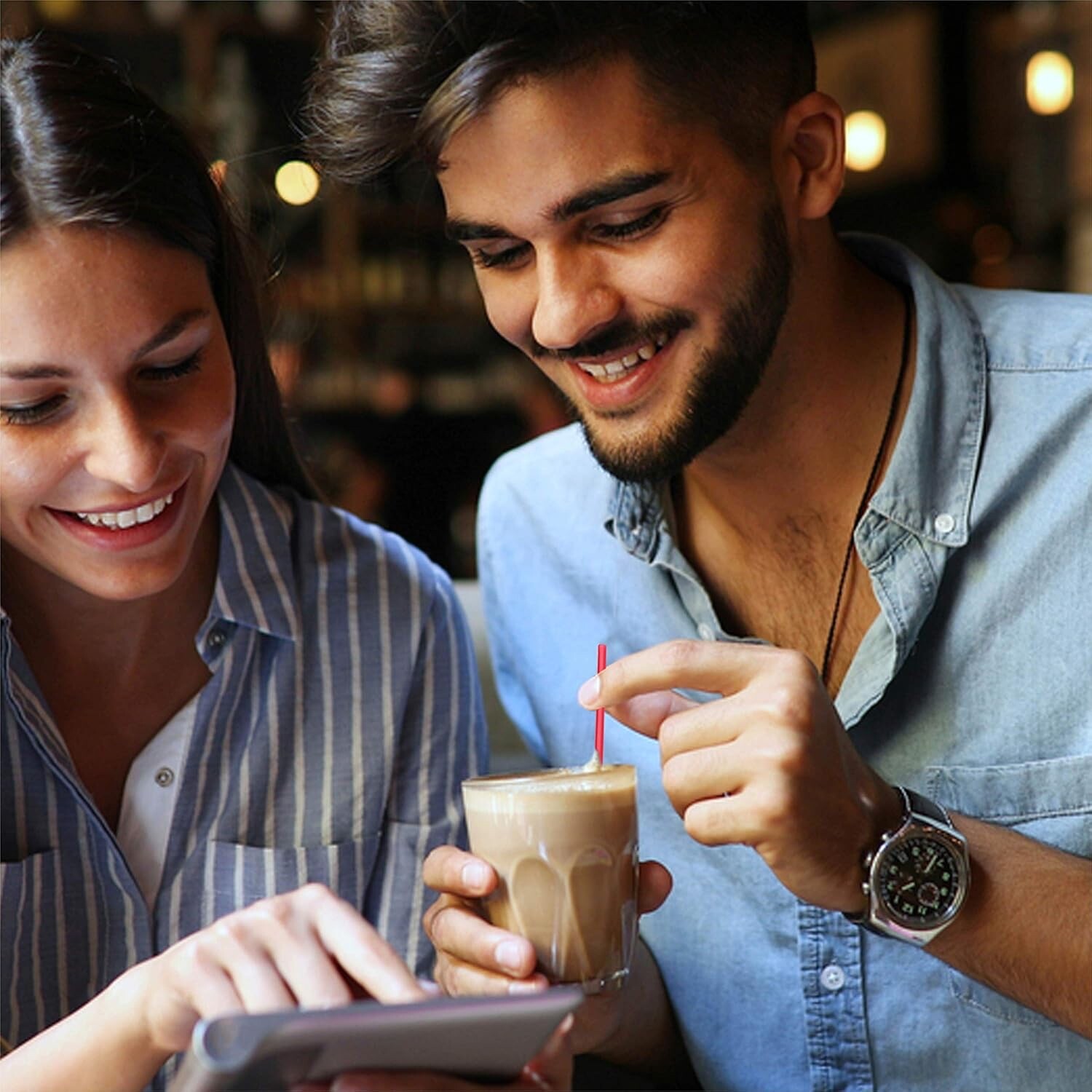 1000 Pack Red Plastic Stirrers Straws For Cocktail and Coffee Sip Sticks 5 in