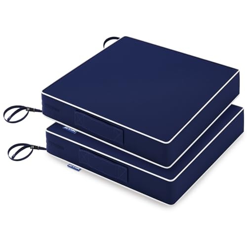 19 x 19 x 3 Outdoor Chair Cushions Waterproof 19 x 19 x 3 Inch 2 Navy Blue