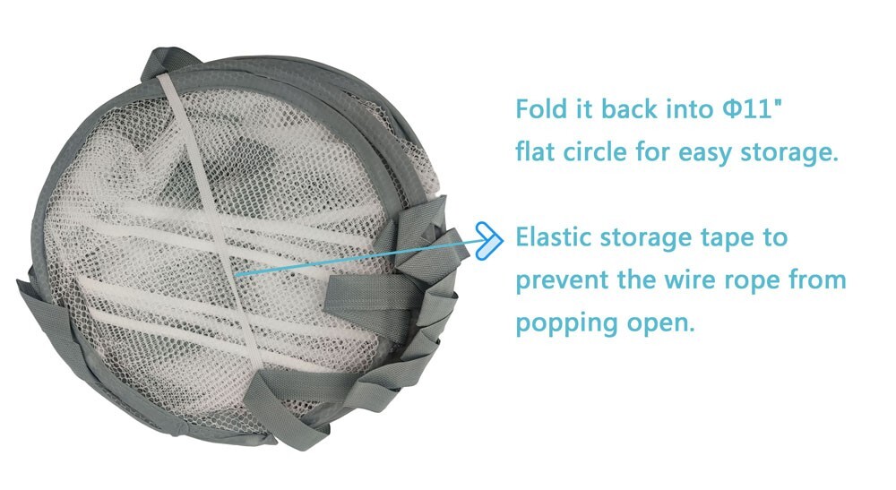 3-Tier Folded Mesh Clothes Hanging Dryer Sweater Drying Rack L Size 30 in