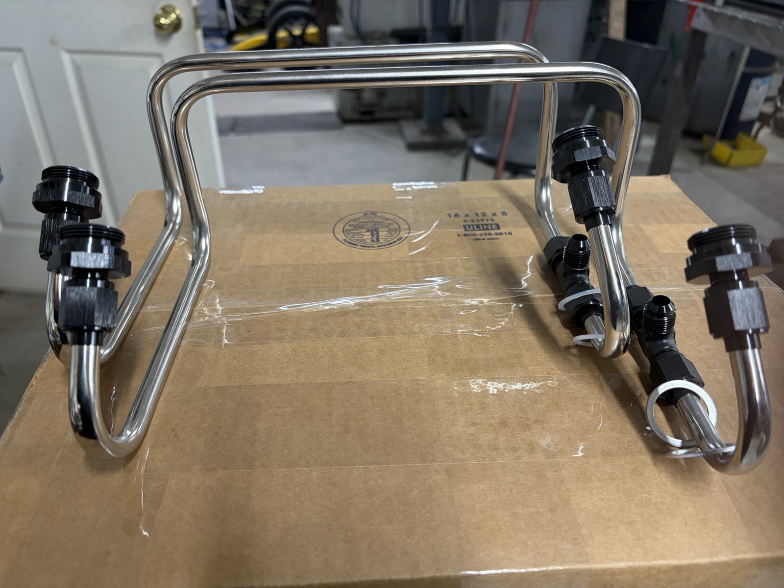 Mooneyham Blowers Holley carb stainless side saddle fuel lines Blower Tunnel ram