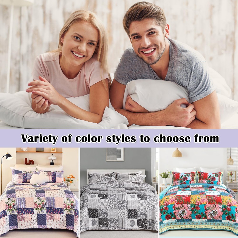 100% Cotton Quilt Orange Sunflower Bedding Set Floral Reversible Coverlet