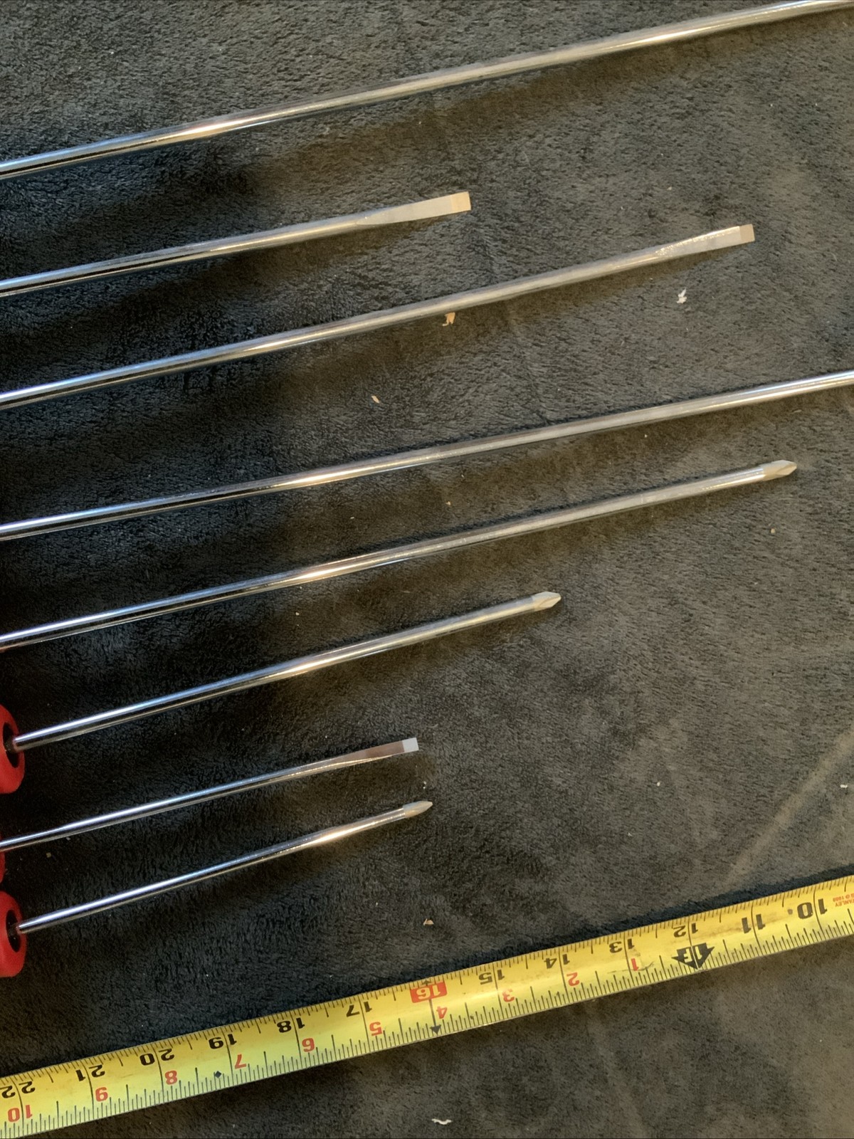 Snap-on 8pc Long Screwdrivers Set Red Used Hand Tools