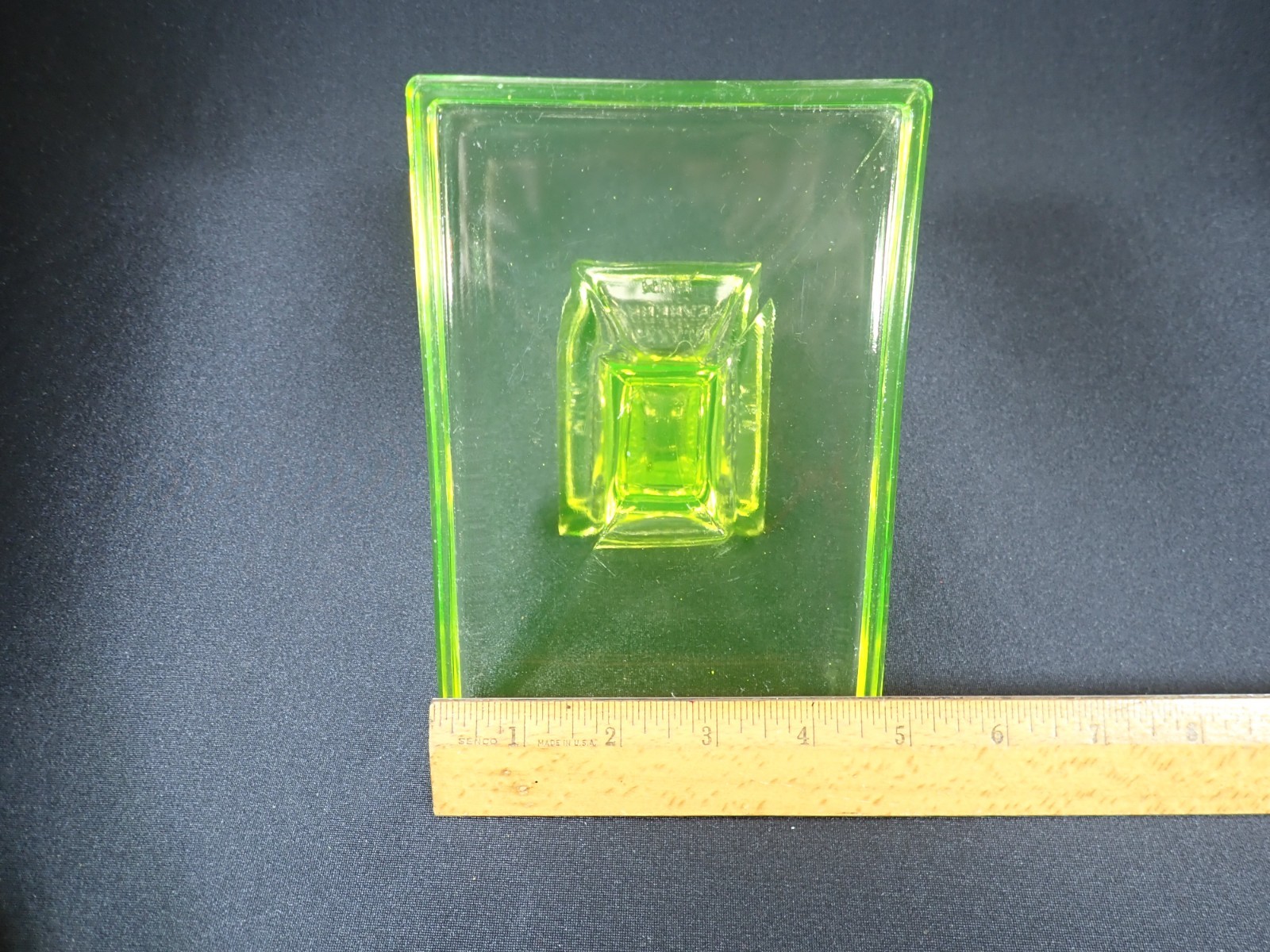 Vintage Clark's Teaberry Gum Vaseline Glass Stand Pedestal Display Excellent