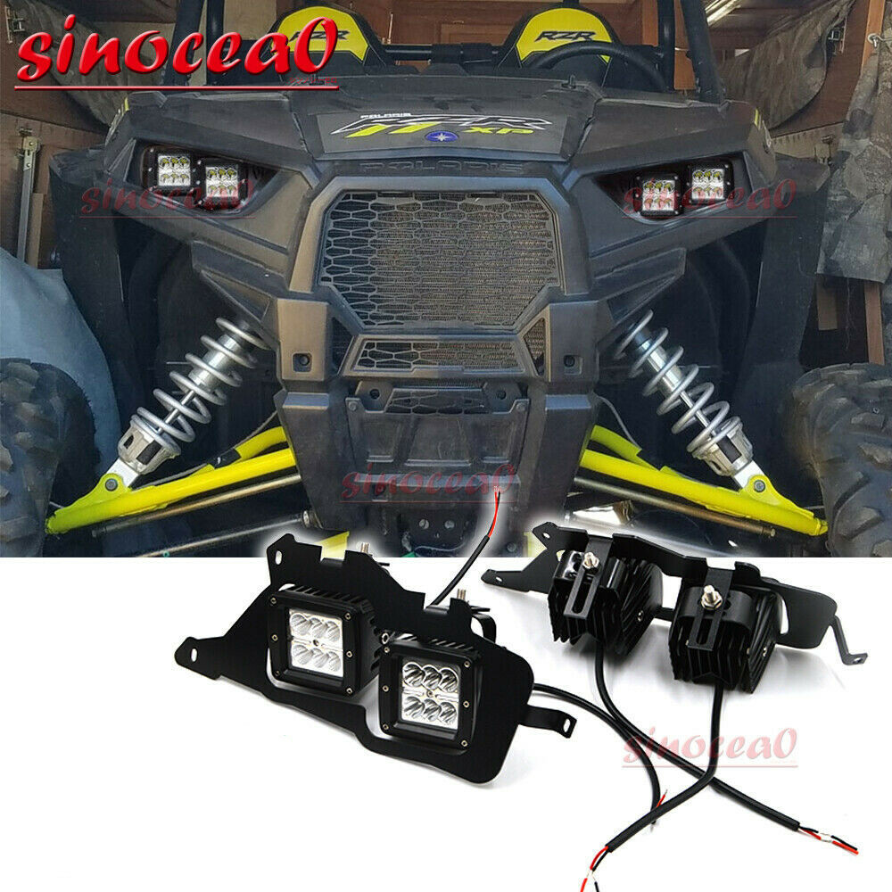 For 2014-2023 Polaris RZR 900 LED Cube Headlights Conversion Mount Upgrade Kit