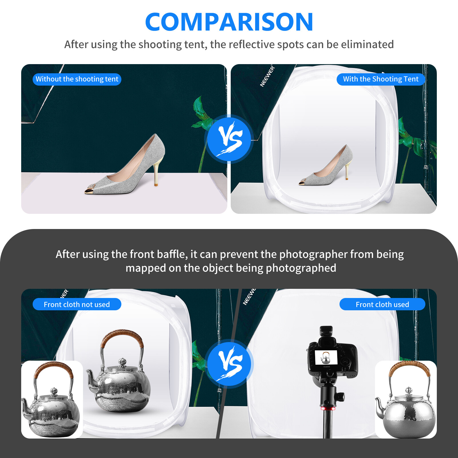 Neewer 24x24 inch Photo Studio Shooting Tent Diffusion Soft Box Softbox Kit