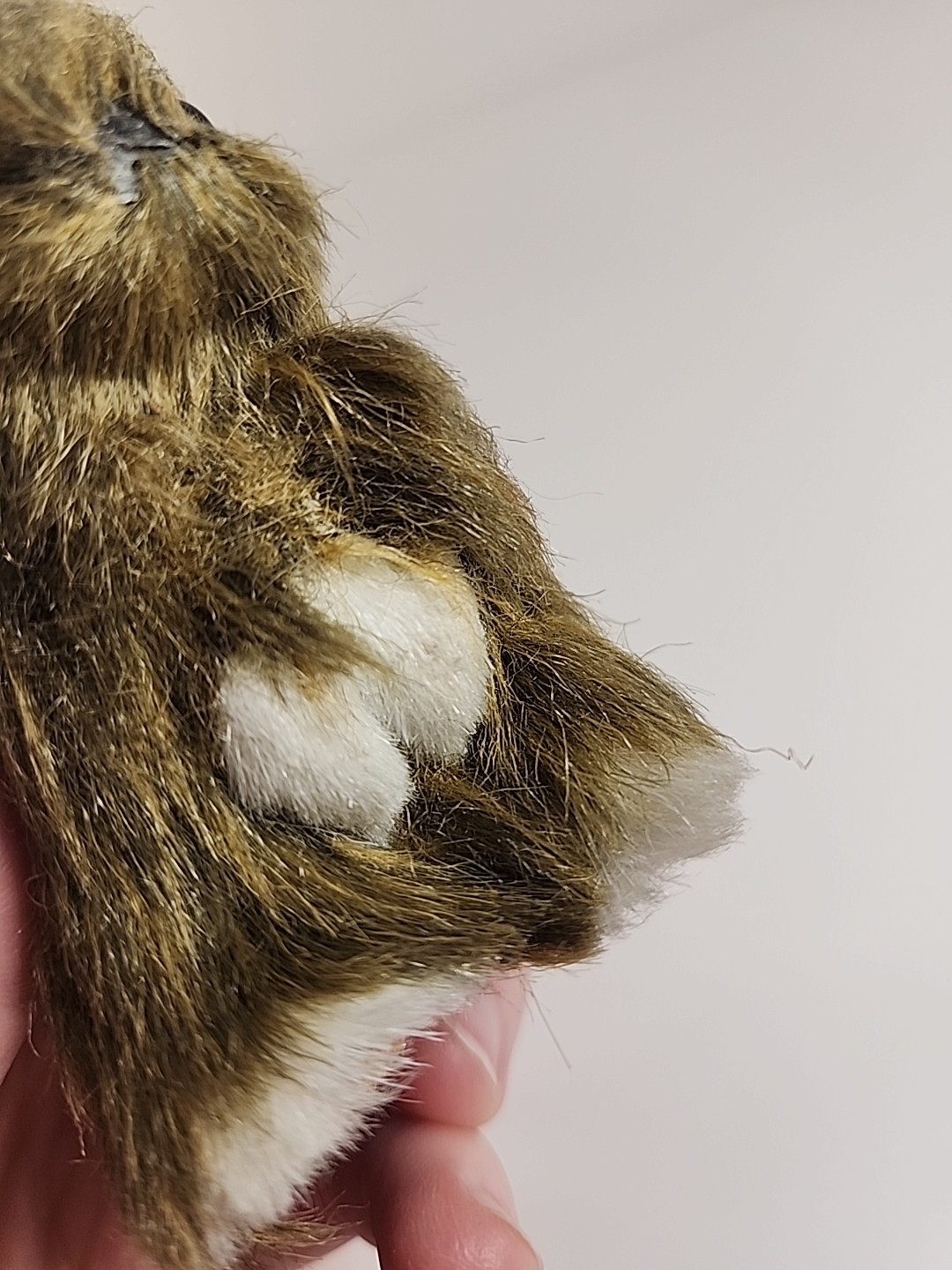 Vintage Realistic Rabbit Bunny Figure Easter Spring Faux Fur 4" Brown