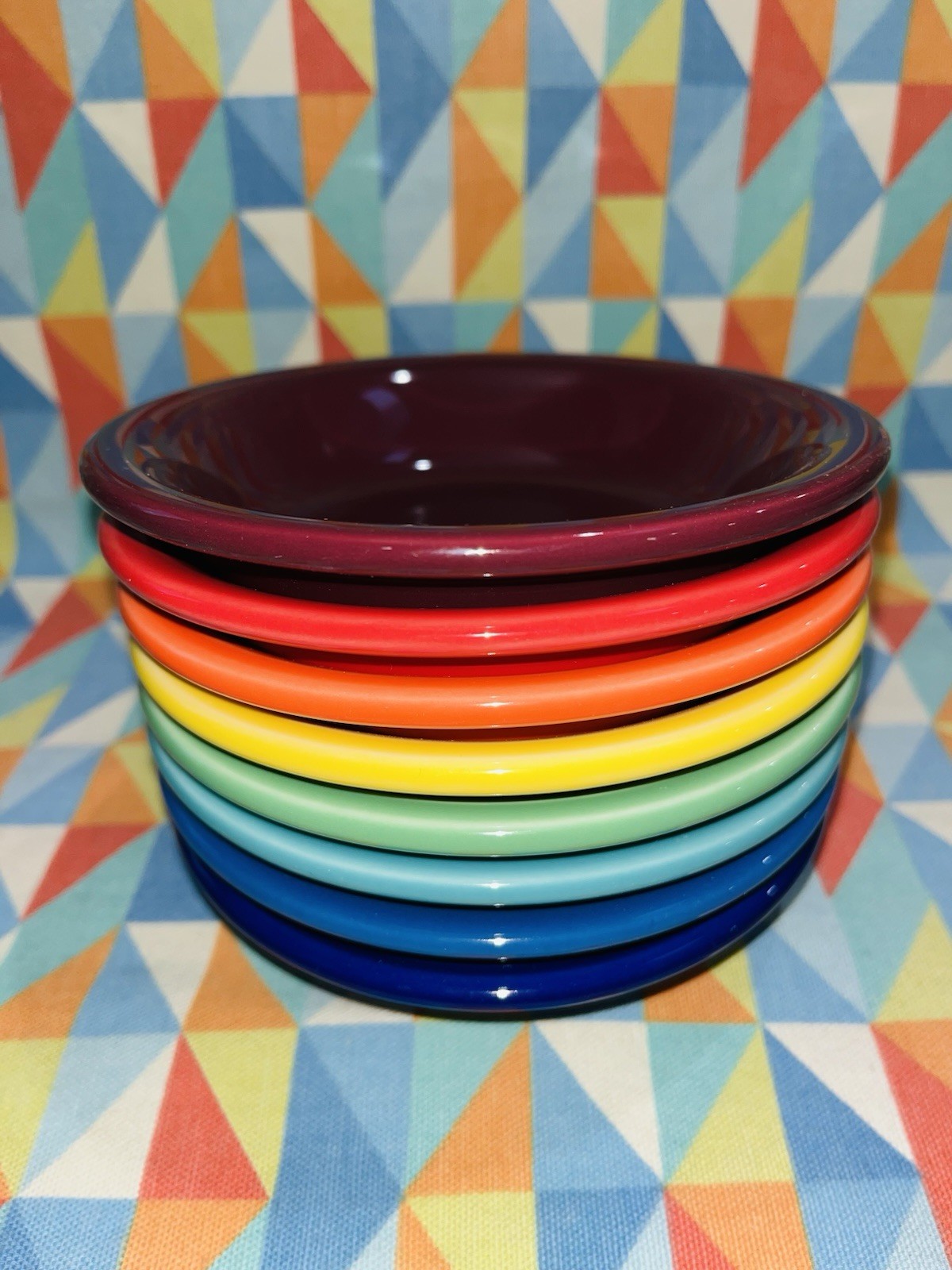 New Fiestaware mix Set of 8 Fruit Dessert 5 3/8 stacking Bowls FIESTA FREE SHIP
