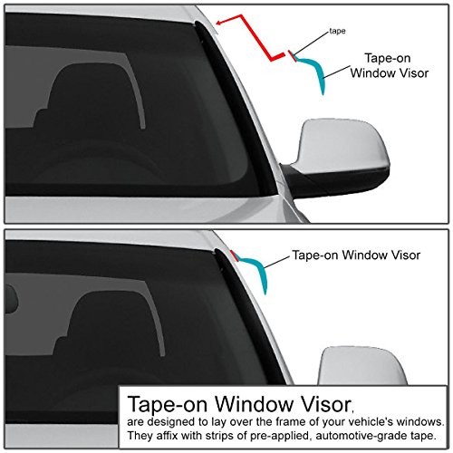 Set of 4 Tape-On Window Rain Guards Compatible with 2010-2013 4 Runner N280