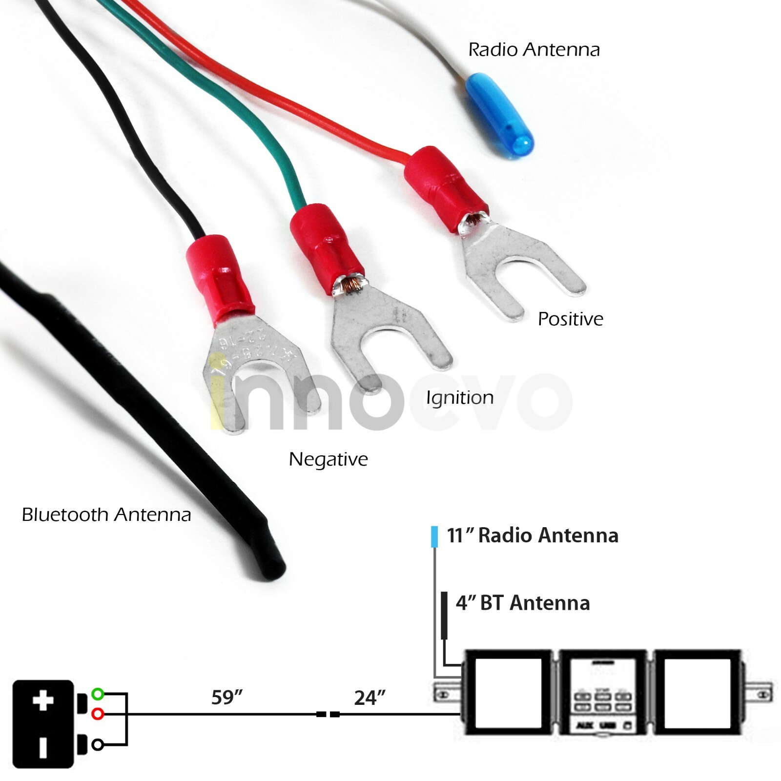 Waterproof Bluetooth Motorcycle Stereo Speaker MP3 Audio System USB AUX SD Radio