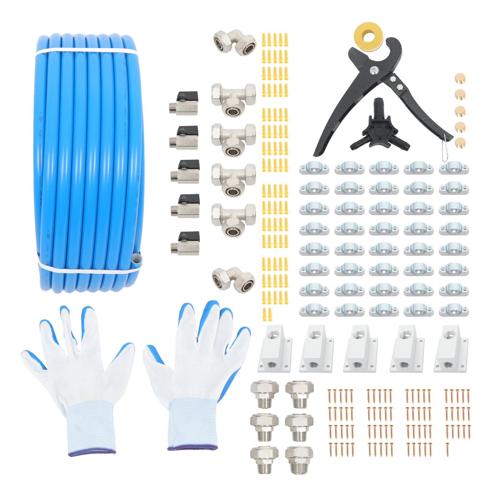 Garage Shop Compressed Air Line Kit Complete System 200 ft 3/4"