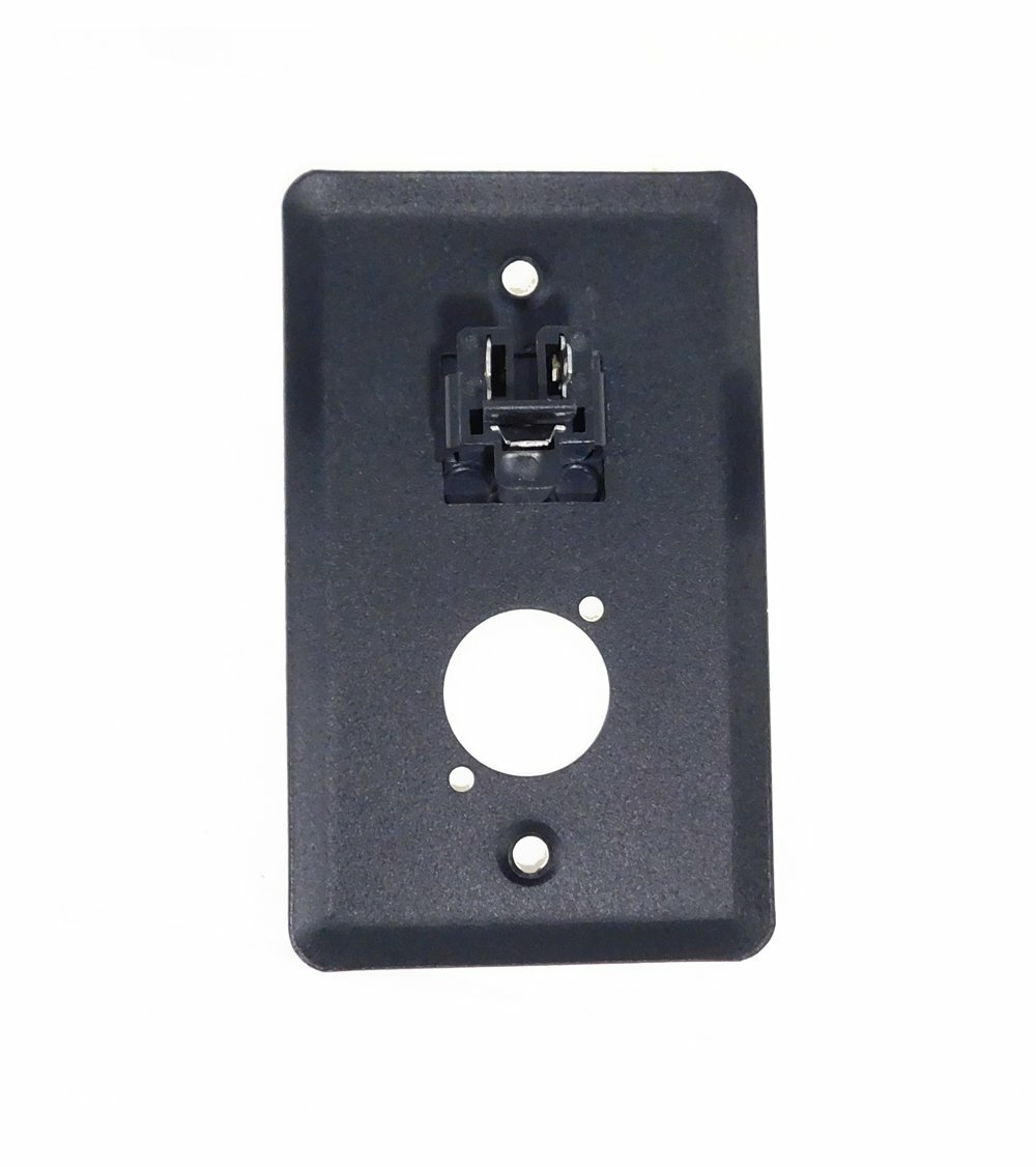Procraft Steel Wall Plate W/1 AC and Punched for 1 "D" Series Connector - Black