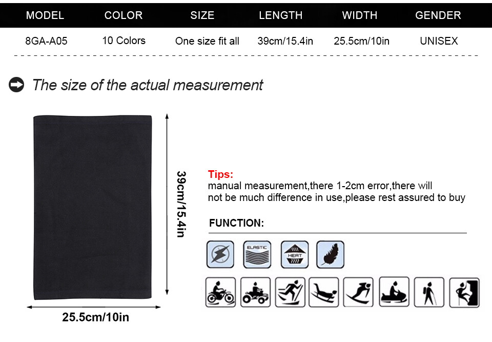 Neck Gaiter Warmer Polar Fleece Neck Scarf Winter Ski Tube Scarf Half Face Mask