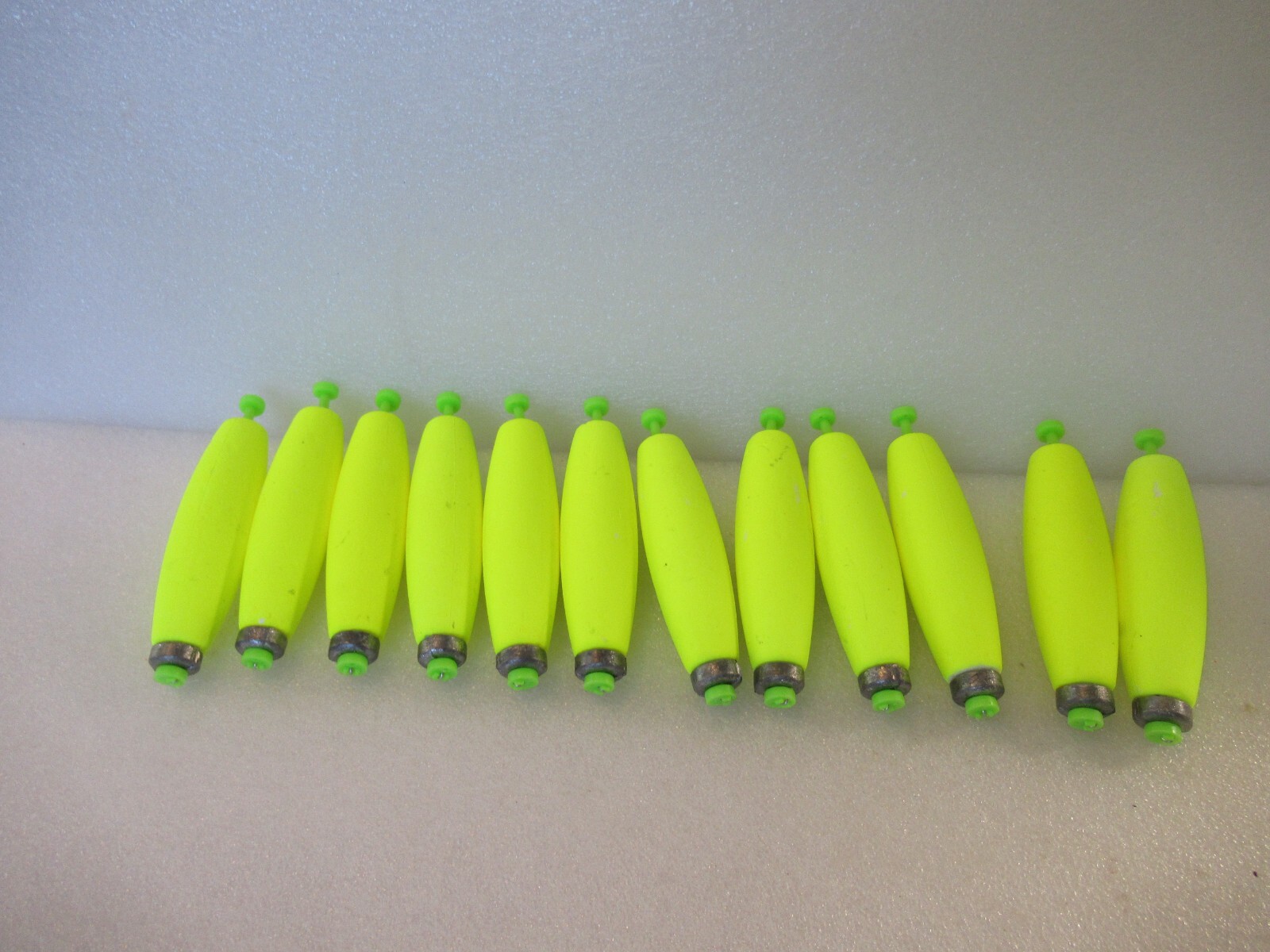 12 3" FISHING BOBBERS Large Cigar Floats Weighted Foam Snap on Float Choice
