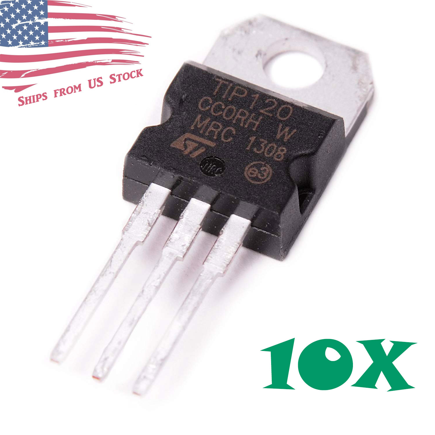 10pcs TIP120 Darlington Transistors TO-220 60V 5A NPN BJT ST