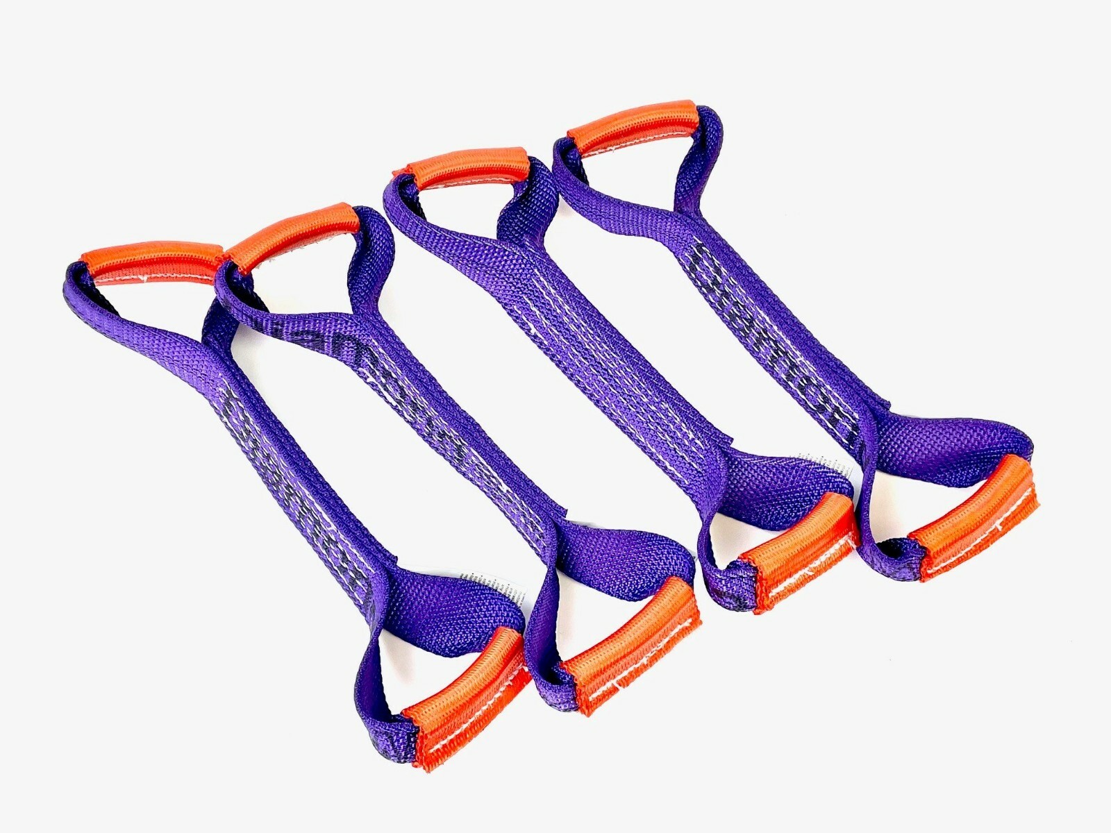 8 pt Kit 14' Purple DIAMOND WEAVE Rollback / Flatbed Car TieDowns w/ Chain Tails