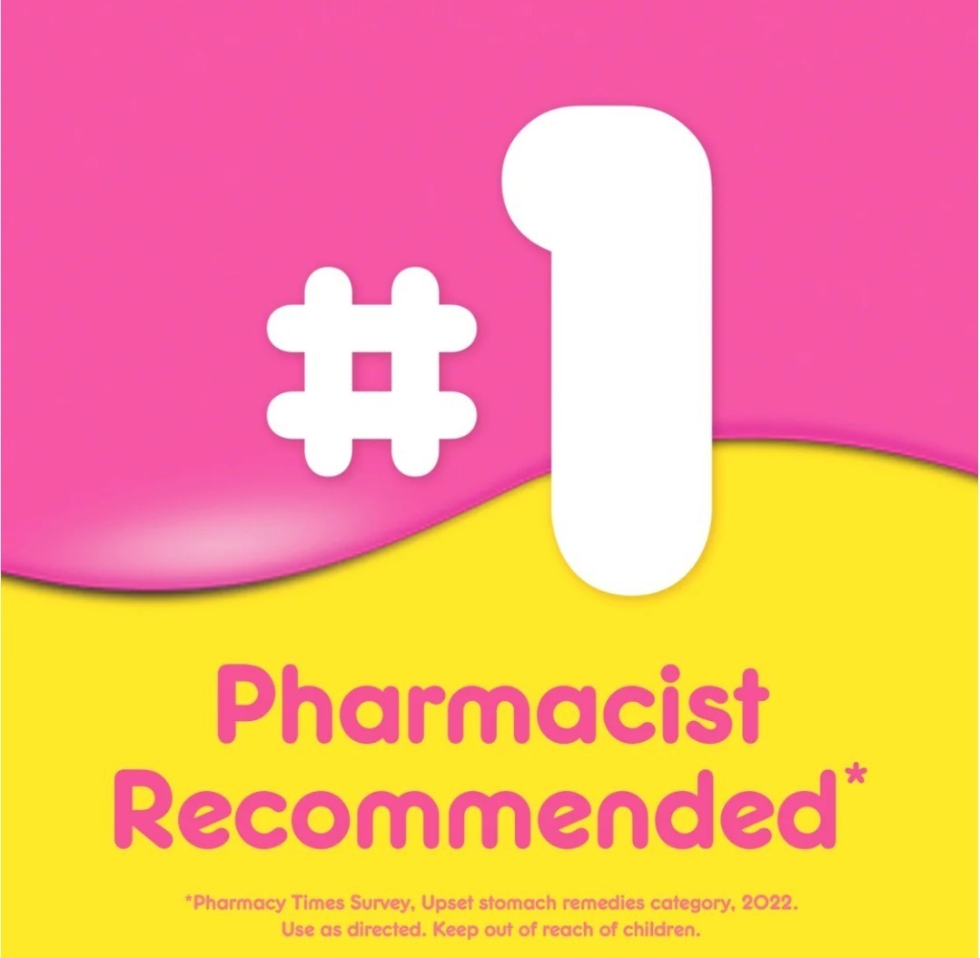 [2 Pack] Pepto Bismol 5 Symptom Stomach Relief Liquid, Original, 16 oz, Remedies