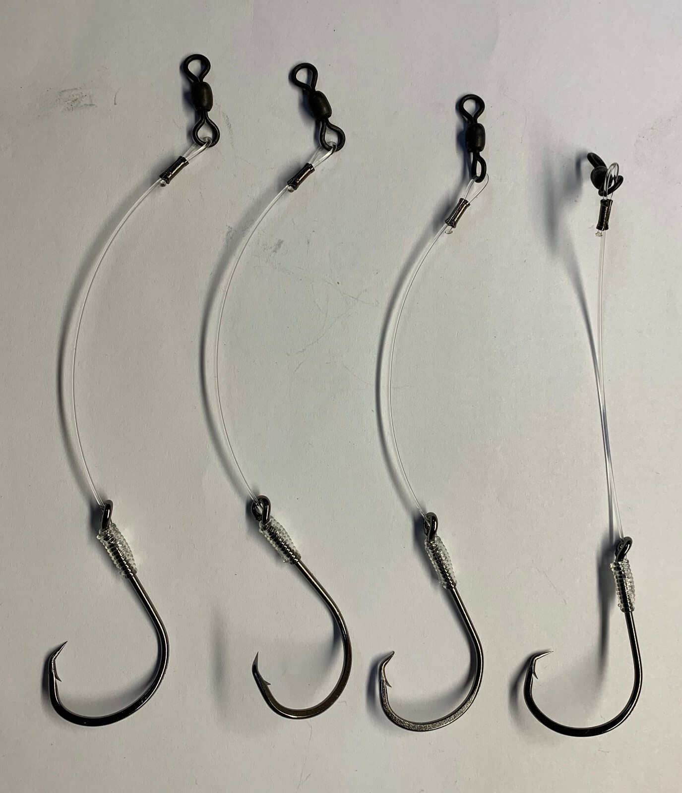 4 Pieces Heavy Duty Hatteras Style Drum Rig OBX Fish Finder Rig Red Drum 1/0 9/0