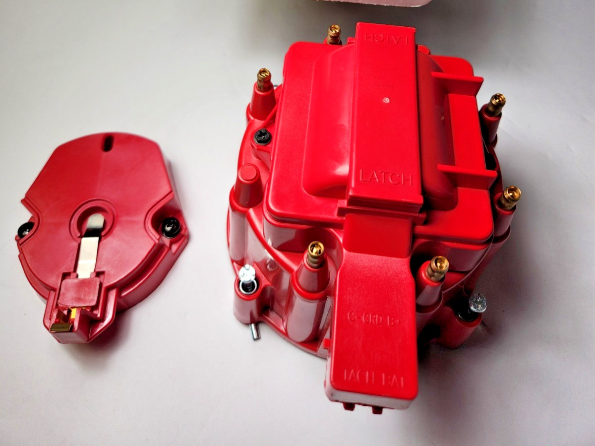 6 CYLINDER RED HEI Distributor Cap, Coil Cover & Rotor Kit V6