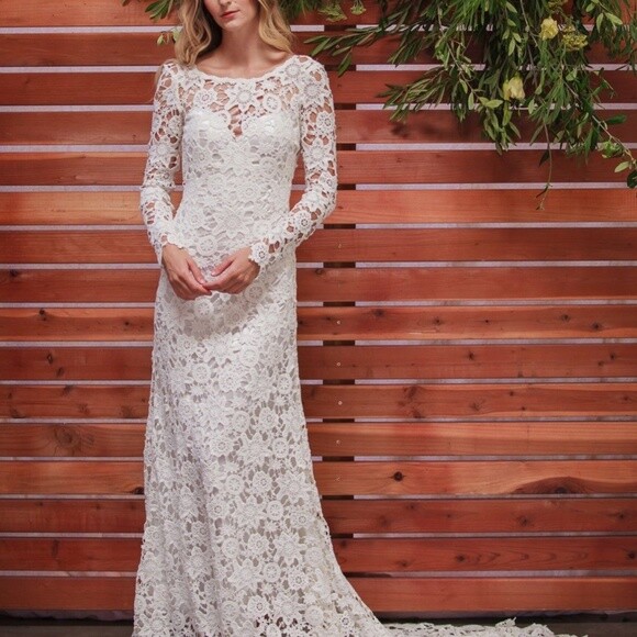 Dreamers & Lovers Clover Wedding Dress Vintage White Inspired Backless Crochet
